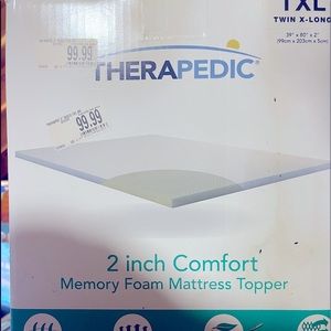 2 inch memory foam mattress topper. Dorm mattress topper. Twin XL